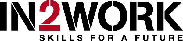 in2work logo in black capital letters with a red #2 with skills for a futue tag below it